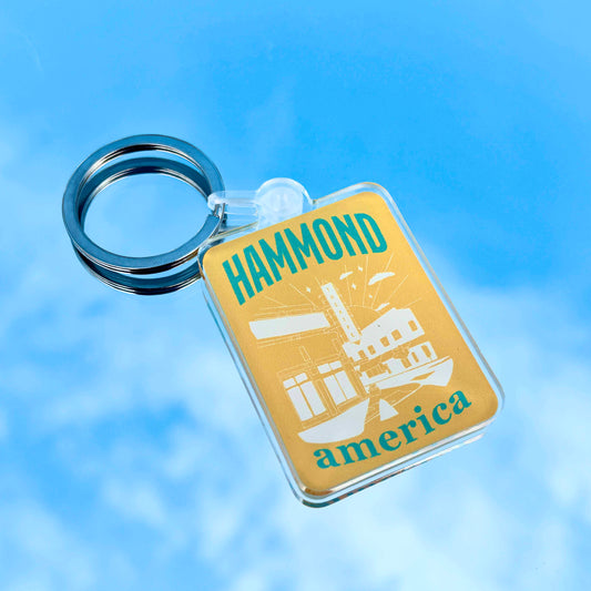 Hammond, America Keychain in Yellow