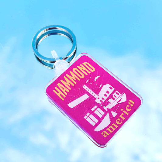 Hammond, America Keychain in Pink